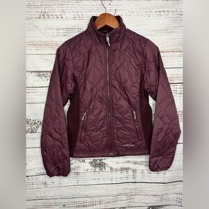 Eddie Bauer Jacket Womens XS Purple Full Zip Quilted 365 Primaloft Outdoor